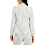 Women's Striped Notched Collar One-Button Jacket
