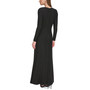 Women's Jewel-Neck Long-Sleeve Metallic Gown