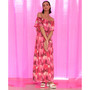 Women's Printed Off-The-Shoulder Maxi Dress