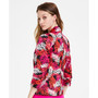 Women's Leaf-Print Satin Ruched Blazer, Created for Macy's