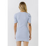 Women's Short Puff Sleeve Knit Mini Dress