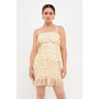 Women's Suede Fringed Spaghetti Dress