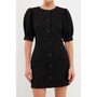 Women's Puff Sleeve Tweed Mini Dress