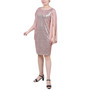 Petite Long Open Flutter Sleeve Sequined Dress