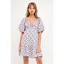 Women's Floral Puff Sleeve Mini Dress