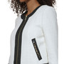 Women's Colorblocked Tweed Chain Cropped Jacket