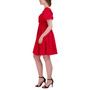 Women's Knot-Front Short-Sleeve Pleated Dress