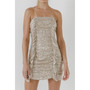 Women's Sequins Ruching Mini Dress