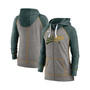 Women's Heathered Charcoal and Heathered Green Oakland Athletics Split Wordmark Gym Vintage-Like Raglan Full-Zip Hoodie