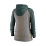 Women's Heathered Charcoal and Heathered Green Oakland Athletics Split Wordmark Gym Vintage-Like Raglan Full-Zip Hoodie