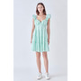Women's Gingham Printed Tiered Mini Dress