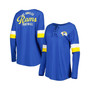 Women's Royal Los Angeles Rams Athletic Varsity Lace-Up Long Sleeve T-shirt