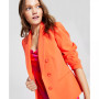 Women's Textured Crepe Faux-Double-Breasted Blazer, Created for Macy's