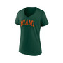 Women's Branded Green Miami Hurricanes Basic Arch V-Neck T-shirt