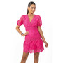 Pia Short Women's Dress In Pink Lace