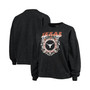 Women's Black Texas Longhorns Garment Wash Oversized Vintage-Like Pullover Sweatshirt