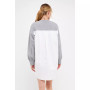 Women's V-neck Sweatshirts Dress with Poplin