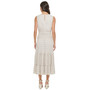 Women's Textured Striped Sleeveless Midi Dress