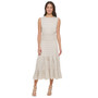 Women's Textured Striped Sleeveless Midi Dress