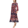Women's Printed Smocked Midi Dress