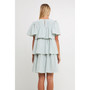 Women's Gingham Print Tiered Dress
