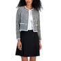 Women's Tweed Button-Front Fringe-Trim Blazer