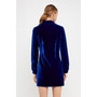 Women's Velvet Shirt Style Mini Dress