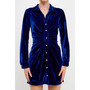 Women's Velvet Shirt Style Mini Dress