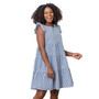 Womens' Organic Cotton Flutter Sleeve Short Tiered Dress
