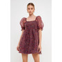 Women's Floral Puff Mini Dress