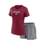 Women's Branded Burgundy, Gray Colorado Avalanche Script T-shirt and Shorts Set