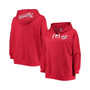 Women's Red Washington Nationals Plus Size Lace-Up V-Neck Pullover Hoodie