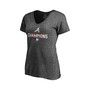 Women's Heather Charcoal Atlanta Braves 2021 World Series Champions V-Neck T-Shirt