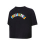 Women's Black Philadelphia 76ers Washed Neon Cropped Boxy T-shirt