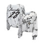 Women's Threads Josh Jacobs White Las Vegas Raiders Off-Shoulder Tie-Dye Name and Number Long Sleeve V-Neck Crop-Top T-shirt