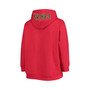 Women's Red Arizona Diamondbacks Plus Size Lace-Up V-Neck Pullover Hoodie