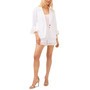 Women's 3/4-Sleeve Eyelet-Lace-Trim One-Button Blazer