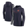 Women's Navy, Heather Charcoal Chicago Bears Chevron Hoodie Performance Long Sleeve T-shirt