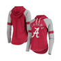 Women's Crimson and Gray Alabama Crimson Tide Yard Line Raglan Hoodie Long Sleeve T-shirt
