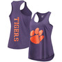 Women's Purple Clemson Tigers Essential 2-Hit Racerback Tank Top