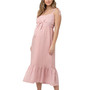 Maternity Gingham Nursing Maxi Dress