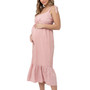 Maternity Gingham Nursing Maxi Dress