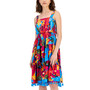 Petite Printed Tiered Tasseled Midi Dress