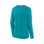 Women's Branded Aqua Miami Dolphins Plus Size Measure Distance Scoop Neck Long Sleeve T-shirt