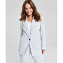 Women's Seersucker Single-Button Notched-Lapel Blazer, Created for Macy's