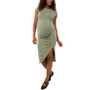 Supersoft Cap-Sleeve Shirred Maternity Dress