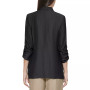 Notched Ruched-Sleeve Blazer