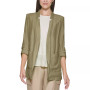 Notched Ruched-Sleeve Blazer