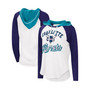 Women's White Charlotte Hornets MVP Raglan Hoodie Long Sleeve T-shirt