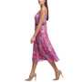 Petite Belted Floral Chiffon Midi Dress